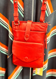 Saffron Leather Mobile Phone Bag - Red