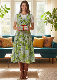 Illiana Dress - Green Triangles