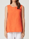 Tallie Linen Tank - Coral