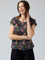 Vicky Round Neck Top - Butterfly
