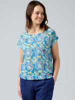 Vicky Round Neck Top - Folk Flower