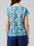 Vicky Round Neck Top - Folk Flower