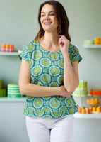 Vicky Round NeckTop - Vintage Flower
