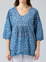 Sally Top - Blue/White Circle