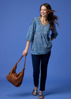 Sally Top - Blue/White Circle