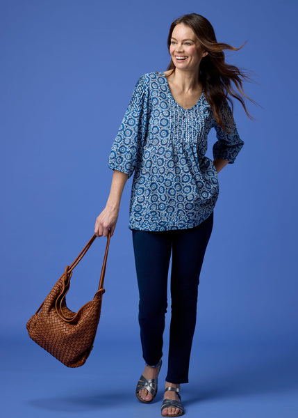 Sally Top - Blue/White Circle