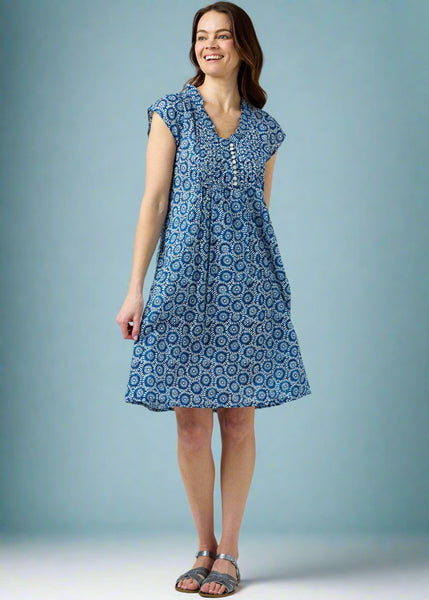 Darling Dress - Blue/White Circle