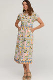 Cali Shirt Dress - Tropical Patchwork
