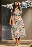 Cali Shirt Dress - Tropical Patchwork