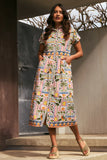 Cali Shirt Dress - Tropical Patchwork