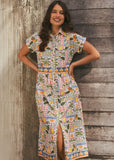 Cali Shirt Dress - Tropical Patchwork