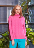 Reversible Cable Knit Merino Knit - Pinot/Rose Pink