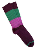 Chunky Rib Merino Socks - Burgundy