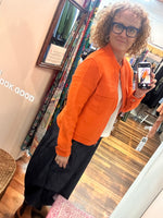 Boiled Wool Bomber Zip Jacket - Tango