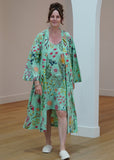 Protea Print Kimono - Turquoise