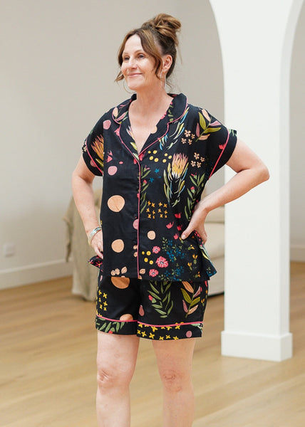 Protea Short PJ Set - Black