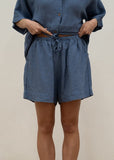 Eve Linen Shorts - Powder Blue