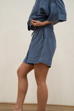Eve Linen Shorts - Powder Blue