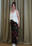 Protea Print Lounge Pants - Black