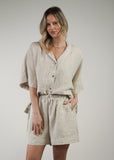 Eve Linen Shorts - Oat