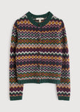 Dawson Pick Cardigan - Fairisle Modernist Dark Wreckage