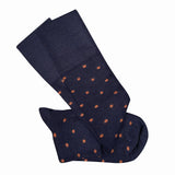 Long Dotty Cotton Socks - Midnight