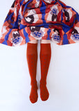 Long Dotty Cotton Socks - Paprika