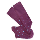 Long Dotty Merino Socks - Burgundy
