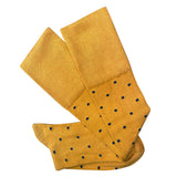Long Dotty  Cotton Socks - Ochre