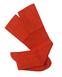 Long Dotty Cotton Socks - Paprika