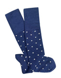 Long Dotty Merino Socks - Navy
