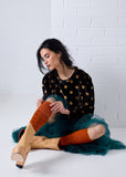 Long Dotty Merino Socks - Paprika