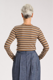 Ella Striped Jersey Top - Beige