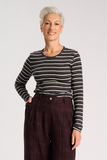 Ella Striped Jersey Top - Chocolate