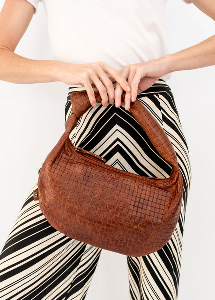 Ember Embossed Leather Bag - Tan