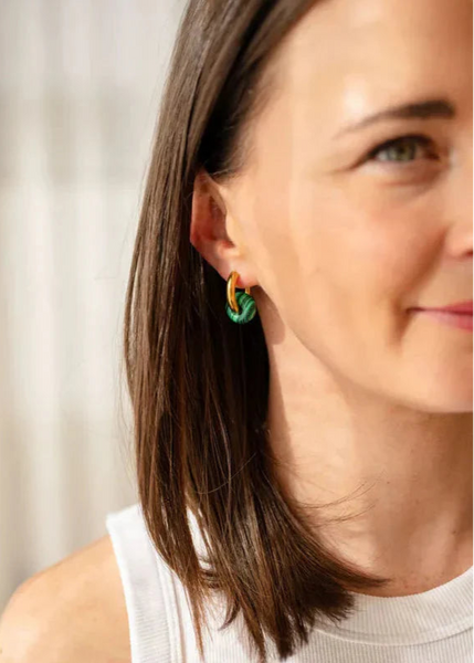 Astrid Hoop Earrings - Green Layer