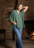 Knit Poncho - Forest Green