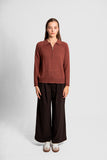 Signature Quarter Zipper - Cognac