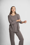 Signature Oversize Pullover with Cable Cuff - Latte