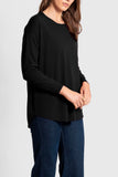 Signature Oversize Pullover with Cable Cuff - Black
