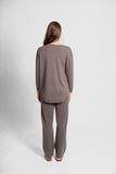 Signature Oversize Pullover with Cable Cuff - Latte
