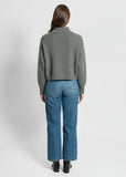 Funnel Neck Cropped Cardi - Forest