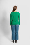 Vee Neck Merino Pullover - Emerald