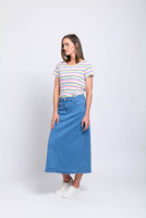 Long Denim Stevie Skirt - Light Wash