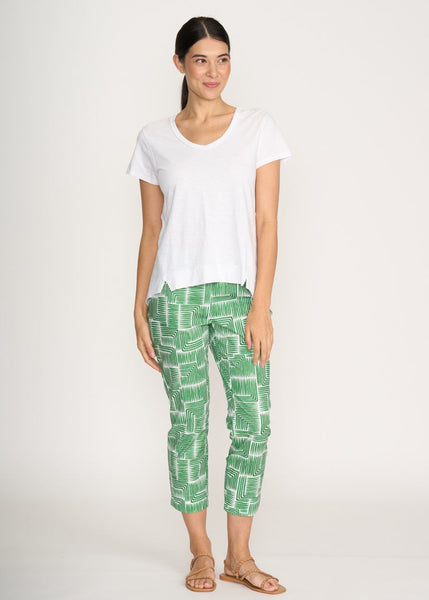 Fuss Free Capri Pants - Lush Leaves