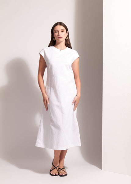Cut of Your Rib Dress - White