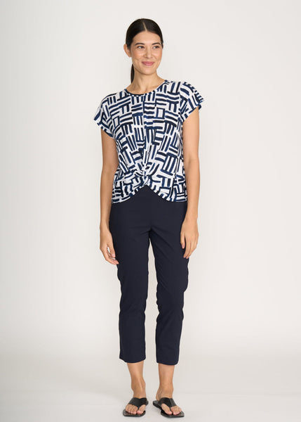 Fuss Free Capri Pants - True Navy