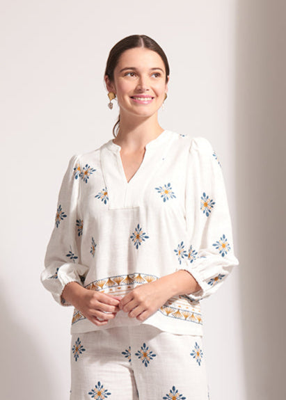 Sew Fancy Top - Pink Tile