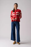 Hold the Line Cardigan - Flame Stripe