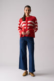 Hold the Line Cardigan - Flame Stripe